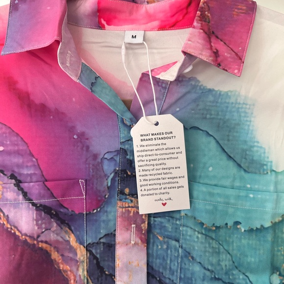 NWT - Marbled long sleeve tunic. Size M - Picture 2 of 13